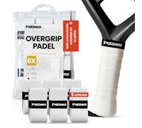 Palbea Grip Padel Extra Adherente - Overgrips Padel Blanco. Paquete de 6 - Overgrip Padel Alta Absorción del Sudor. Cinta de Agarre Antideslizante. Grip Pala Padel Blando. Accesorios Padel