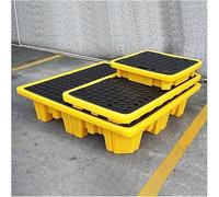 Palé industrial de control de derrames con salida de drenaje, plataforma modular de contención para tambores ideal para soluciones de kit de derrames, mayor seguridad y eficiencia