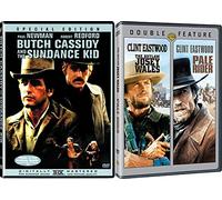 Pale Rider + The Outlaw Josey Wales & Butch Cassidy and the Sundance Kid DVD Western Action Pack 3 Movie Set Clint Eastwood Paul Newman