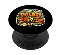 Paleo Come Limpio como un Amante de la nutrición de los cavernícolas Dieta Saludable PopSockets PopGrip Adhesivo
