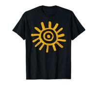 Paleo Sun Design Petroglifo Símbolo Sol Dorado Camiseta