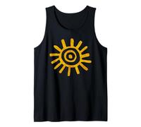 Paleo Sun Design Petroglifo Símbolo Sol Dorado Camiseta sin Mangas