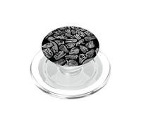 Paleontología, Dinosaurio, fósil, Calaveras, patrón, Negro PopSockets PopGrip para MagSafe