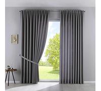 Palermo 100002651-2 Juego de 2 Cortinas Opacas «Palermo», 250 x 300 cm (Alto x Ancho), Color Gris, con alzapaños