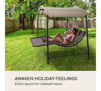Blumfeldt Palermo Columpio-tumbona doble independiente marco de acero cojines toldo color gris