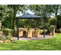 Palermo Palram cenador de aluminio para jardín - Canopia 3 x 3 m Heat Block antracita