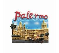 Palermo Sicilia 3D imán de refrigerador de resina recuerdos de viaje, hecho a mano para el hogar y la cocina decoración Italia imán para nevera colección regalo