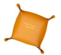 palés, Bandeja de Cuero for Mesa Centro, Caja Almacenamiento Creativa Escritorio con Monedas PU for Ocultar y Beber(Yellow,Small2)