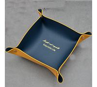 palés, Bandeja de Cuero for Mesa Centro, Caja Almacenamiento Creativa Escritorio con Monedas PU for Ocultar y Beber(Blue,Small2)