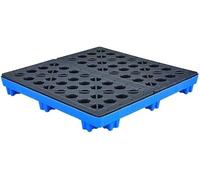 Palés industriales para Almacenamiento de bidones de Aceite: Plataforma de Transporte apilable con desagüe, Ideal para Almacenamiento en garajes y gestión de Pintura. Sol