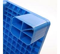 Palés logísticos de plástico ligeros y anidables, almohadillas de almacenamiento antideslizantes y transpirables para supermercado, cocina, almacén, uso al aire libre (azul, 5 piezas, 100 x 80 x 14 cm