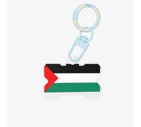 Palestina Bandera Impresión Moda Perro Etiquetas Acrílico Llavero Perro Forma de hueso de doble cara Etiquetas de patrón para perros y gatos