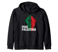 Palestina Libre Salvar Gaza Partidarios palestinos Bandera y puño Sudadera con Capucha