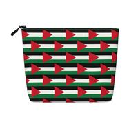 Palestine Flag1 - Bolsa de viaje versátil para maquillaje con cremallera, organizador de accesorios, Black, Talla única, Neceser
