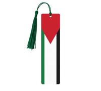 Palestine Flag1 - Juego de marcapáginas artísticos de 5 piezas para mujer, marcapáginas de madera con borlas, suministros de estudio