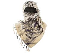 Palestine Shemagh Buff, estampado a cuadros de algodón con borlas, resistente a la clima para hombres mujeres, keffiyeh/ 43x43 (beige)