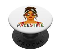 Palestinian Girl Palestine Flag Palestinian Girlfriend Wife PopSockets PopGrip Adhesivo