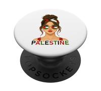 Palestinian Girl Palestine Flag Palestinian Girlfriend Wife PopSockets PopGrip Adhesivo