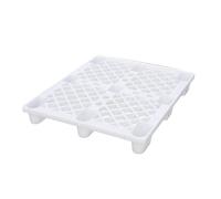 Palet apilable de plástico reforzado con orificios de drenaje, 120 x 100 x 14 cm, ahorro de espacio, para uso en interiores y exteriores, ideal para garajes, cocinas y sótanos (blanco)