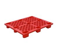 Palet de Plástico 4 Vías, Apilable y Resistente para Montacargas, Ideal para Almacenes, Garajes y Sótanos(Red)
