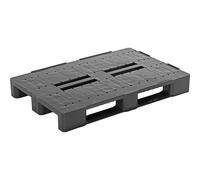 Palet de plástico, L x A x H 1200 x 800 x 146 mm, gris basalto