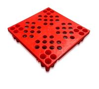 Palet Ligero Apilable de HDPE, Palets Plastico, Carga Estática de 500 Kg, Diseño Hueco para Mayor Transpirabilidad, para Sótanos de Supermercados y Almacenes(Red,60 * 30 * 10cm/24 * 12 * 4in)