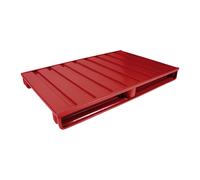 Heson Palet plano de acero, L x A 1000 x 800 mm, carga máx. 2000 kg, rojo vivo