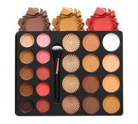 Paleta completa Joyeee para rostro completo, 22 colores de base horneada, rubor rosa, iluminador dorado cálido, bronceador marrón, sombras de ojos rojas, esculpido e iluminador, tamaño grande