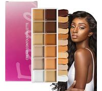Paleta Correctora de Color - Base de maquillaje crema de 12 tonos - Corrector teñido & Ojeras para mujer madura para viajes, boda, noche, oficina, citas