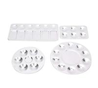 Paleta de 4 piezas, bandeja de pintura de aluminio Caja de paleta de pintura de artista Suministros de paleta de pintura de acuarela para pinturas al óleo de acuarela y acrílicas