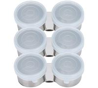 Paleta de acero inoxidable de 3 piezas, recipiente de aceite de cazo doble de boca grande con tapa y clip para pintura al óleo acrílica o acuarela bandejas de paleta de pintura