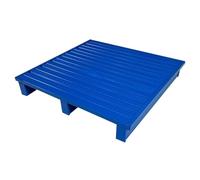 Paleta de acero resistente, bandeja de almacenamiento de plataforma industrial con entrada de carretilla elevadora bidireccional, diseño de superficie completa para uso en almacén