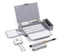 Paleta de acuarela de viaje, paleta de acuarelas vacía portátil con 24 cuencos y pincel de viaje, caja de acuarela plegable sin colores para pintura Plein Air y sobre la marcha