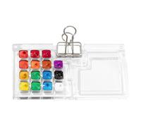 Paleta de acuarela - Juego de acuarelas con múltiples compartimentos, bandeja acrílica magnética, de pintura magnética, colores en portátil, paleta de acuarelas de viaje para viajes