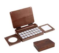 Paleta De Acuarela para Viaje,De Mezcla De Colores De Madera con 24 Cuadrículas,Plegable para Acuarela | para Estudio, Campo, Bocetos, Taller, Hogar, Viaje, Exposiciones de Arte y Artesanías