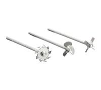 Paleta de Agitación de Laboratorio Acero Inoxidable 304 con 3 Aspas, 4 Aspas & Disco Dispersor en Cruz, Accesorio para Agitador/Mezclador/Blender de Laboratorio, 100-1000mm(Drill chuck 8up-1.5-10down)