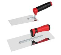 Paleta de alisado de acero inoxidable con mango suave, juego de 2 piezas, 28 x 11 cm y 16 x 7 x 9 cm, espátula de albañil, paleta de limpieza, llana de yeso, espátula herramienta para enyesar