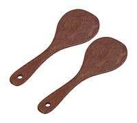 Paleta de arroz, 2 piezas, cuchara de arroz antiadherente, cuchara para servir, espátula para cocinar, espátula para cocinar, utensilio de madera para ensaladas de patatas, postres (boca redonda)