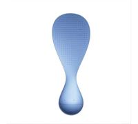 Paleta de arroz antiadherente con función de soporte para mostradores limpios, cuchara de plástico para puré de papas, 17,6 cm (azul)