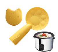 Paleta de arroz antiadherente,Palas de pala de arroz independientes antiadherentes - Cucharas de con forma de gato con soporte de almacenamiento y mango grueso para ollas arroceras, mesa de come