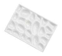 Paleta de artista con múltiples compartimentos, tabla de mezcla de cerámica para proyectos creativos, hogar, escuela, bandeja de mezcla de colores para artistas