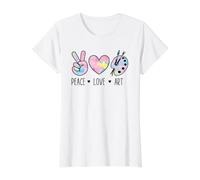 Paleta de Artista Peace Love Art Rainbow, diseño para Profesores Camiseta gráfica económica, Mujer, Blanco, L
