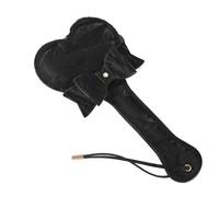 Paleta de azotes de cuero de PU, fetiche, juegos sexuales for adultos, producto for amantes, BDSM, látigo sexy, lazo, azotador, juguetes sexuales con forma de corazón for coquetear(Black)