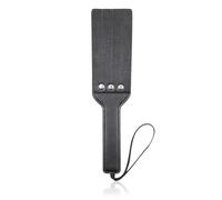 Paleta de azotes de cuero sintético de doble capa,dividida por un lado,para BDSM,con sujeción manual,fetiche erótico,sexo en pareja,esclavitud sexual,color negro,talla única
