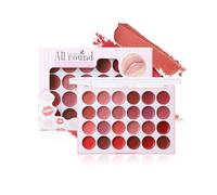 Paleta de brillo de labios - Juego de maquillaje con alto contenido de pigmentos de 12 g | Color atrevido de larga duración: kit de brillo de labios mezclable en varios para mujeres, uso diario,