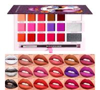 Paleta de brillo de labios, maquillaje de lápices labiales - Paleta de brillo de labios de 18 colores mate - Halloween Cosmetics de larga duración para la recolección, rendimiento