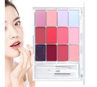Paleta De Brillo De Labios: Tinte De Labios De 12 Colores, Juego De Brillo Hidratante Colorido, Kit De Maquillaje Hidratante Portátil | Colección De Lápiz Labial Brillante Para Mujeres, Niñas, Salón D