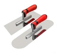 Paleta de cemento de acero inoxidable, paquete de 2 herramientas ergonómicas rojas de mampostería para hormigón de mortero (2 piezas)