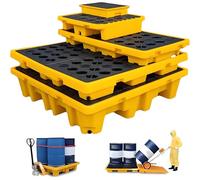 Paleta de contención de derrames, bandeja apilable para depósito de aceite, plataforma resistente a la abrasión y al frío, alta capacidad de carga, 50 x 36 x 10 cm