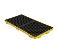 Paleta de contención de derrames de Alta Resistencia para Medios bidones, con Capacidad para 2000 LB, Fabricada en Polietileno, de 66x36x12 cm, Ideal para Aplicaciones industriales y de Alma